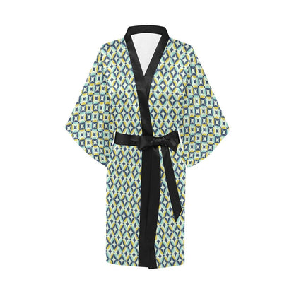 Swedish Design Pattern Women Short Kimono Robe