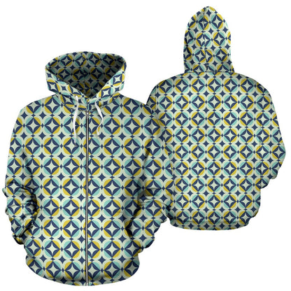 Swedish Design Pattern Zip Up Hoodie