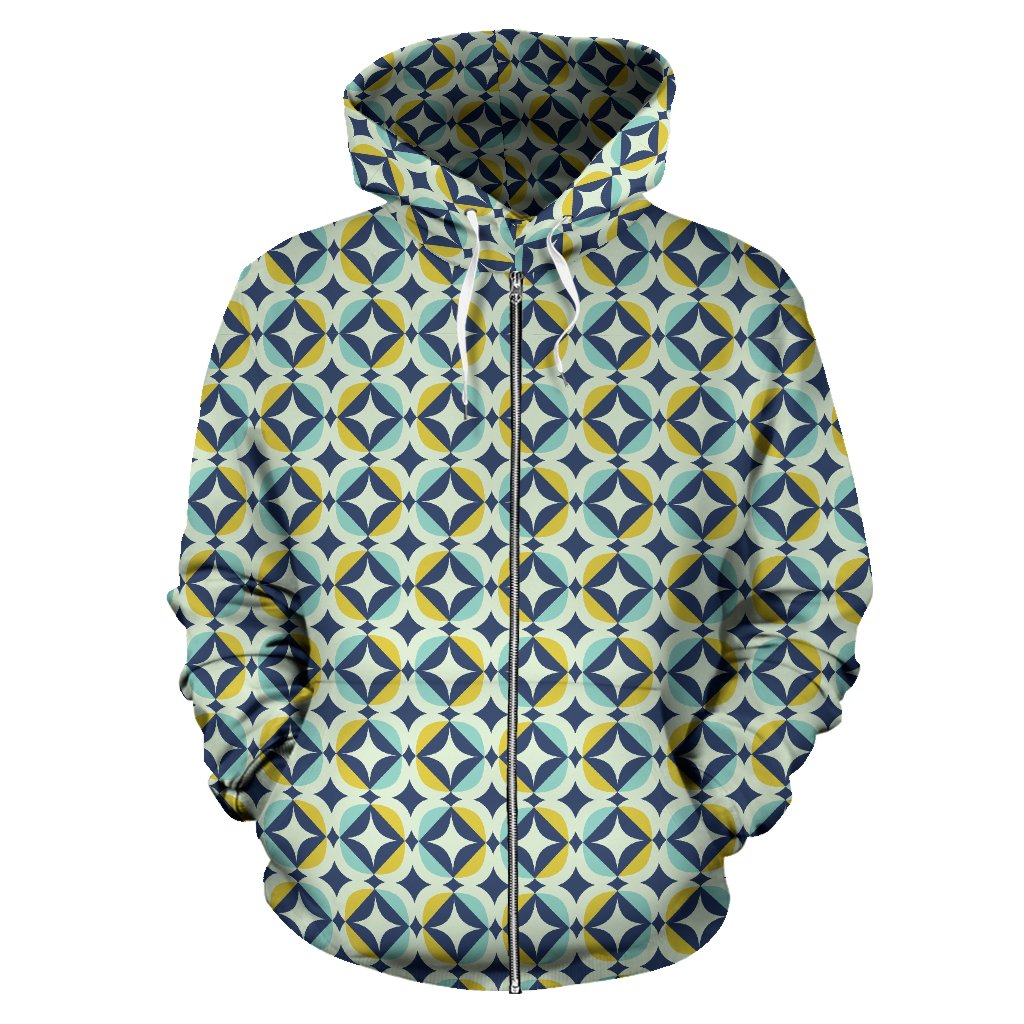 Swedish Design Pattern Zip Up Hoodie