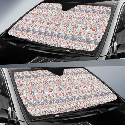 Swedish Nordic Design Print Car Sun Shade For Windshield