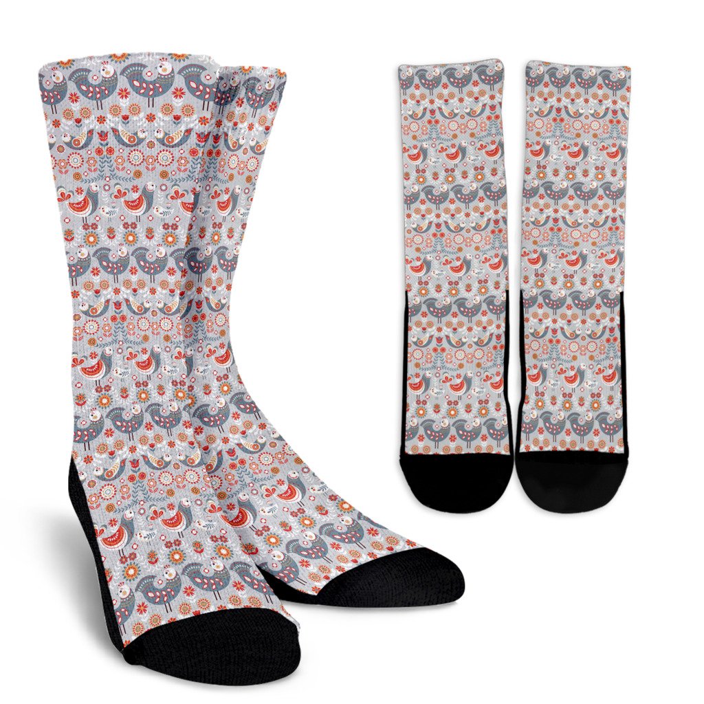 Swedish Nordic Design Print Crew Socks