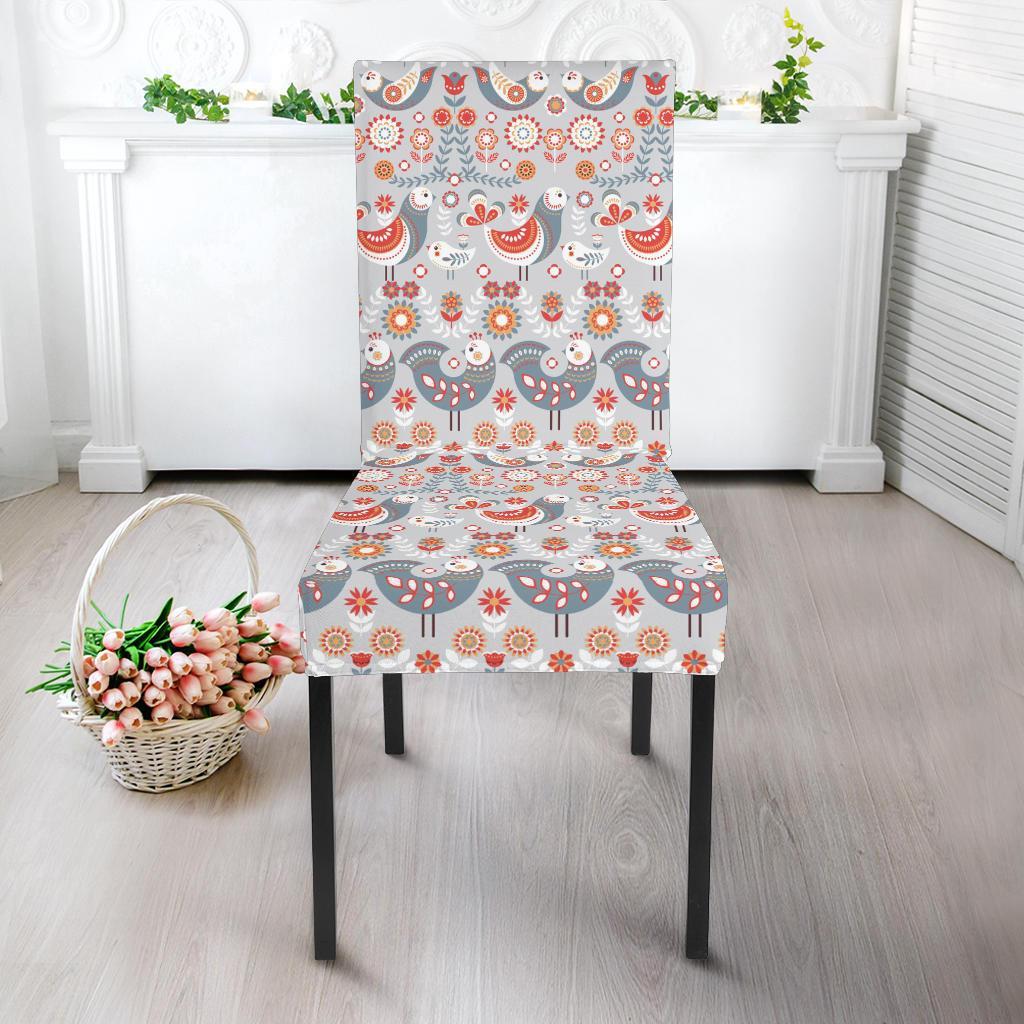 Swedish Nordic Design Print Dining Chair Slipcover-JTAMIGO.COM