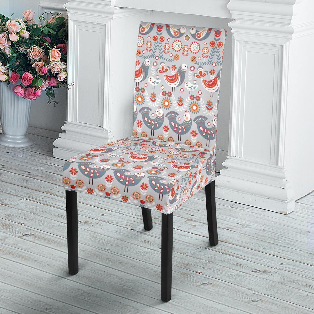 Swedish Nordic Design Print Dining Chair Slipcover-JTAMIGO.COM