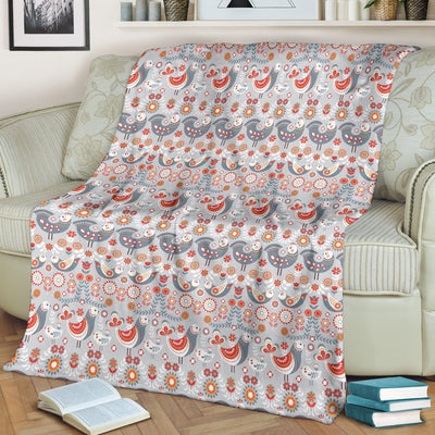 Swedish Nordic Design Print Fleece Blanket
