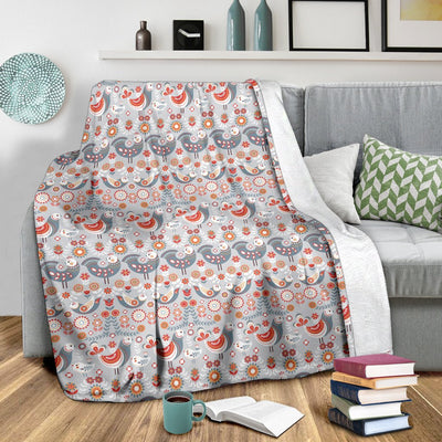 Swedish Nordic Design Print Fleece Blanket