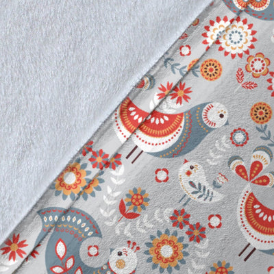 Swedish Nordic Design Print Fleece Blanket