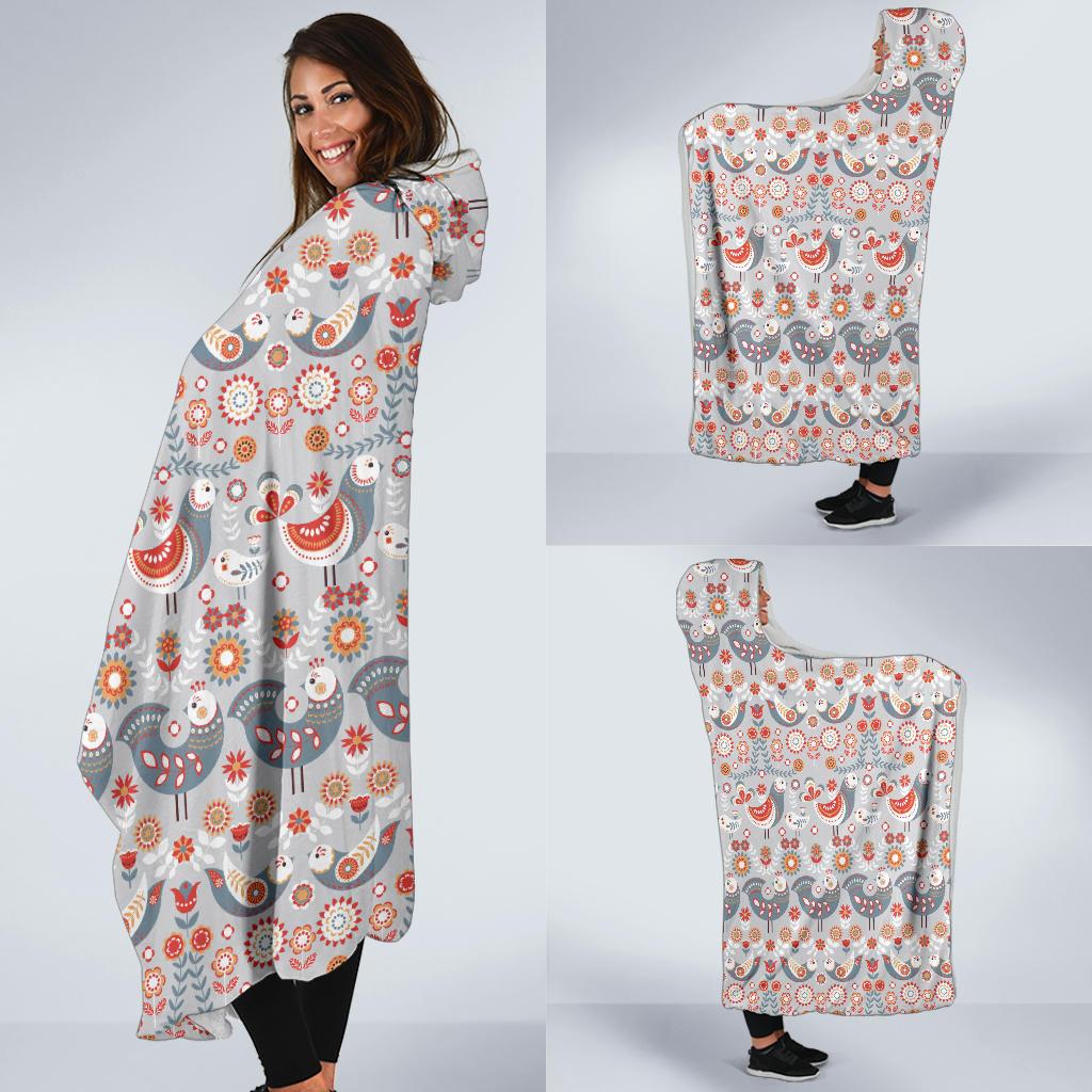 Swedish Nordic Design Print Hooded Blanket-JTAMIGO.COM
