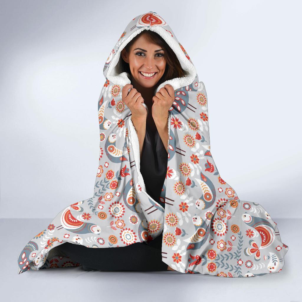 Swedish Nordic Design Print Hooded Blanket-JTAMIGO.COM