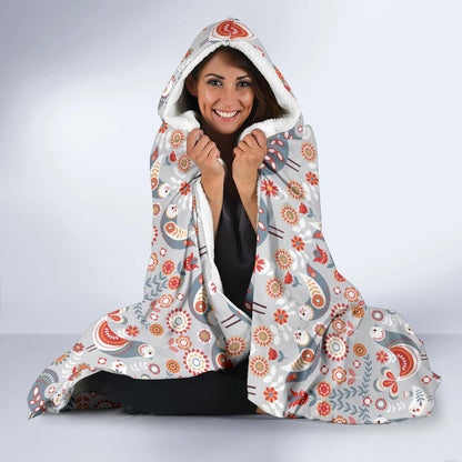 Swedish Nordic Design Print Hooded Blanket-JTAMIGO.COM