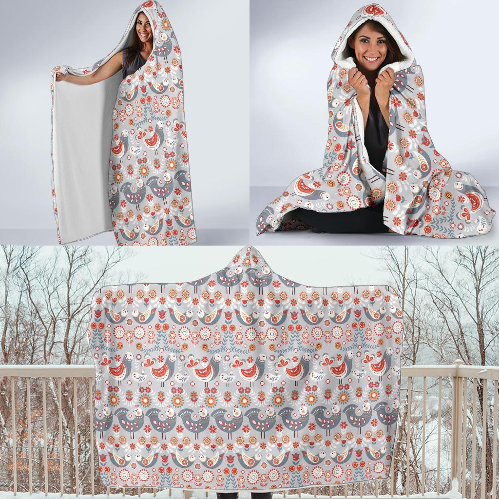 Swedish Nordic Design Print Hooded Blanket-JTAMIGO.COM