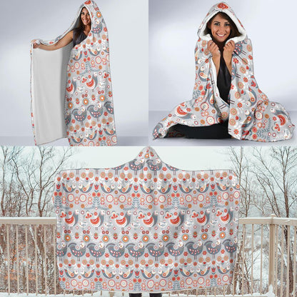 Swedish Nordic Design Print Hooded Blanket-JTAMIGO.COM