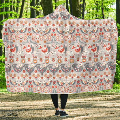 Swedish Nordic Design Print Hooded Blanket-JTAMIGO.COM