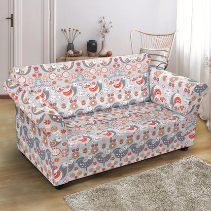 Swedish Nordic Design Print Loveseat Slipcover-JTAMIGO.COM