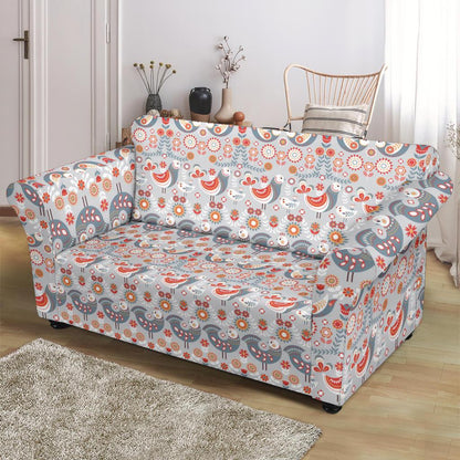 Swedish Nordic Design Print Loveseat Slipcover-JTAMIGO.COM