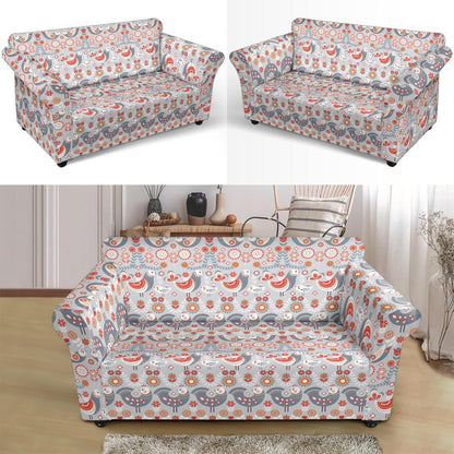 Swedish Nordic Design Print Loveseat Slipcover-JTAMIGO.COM