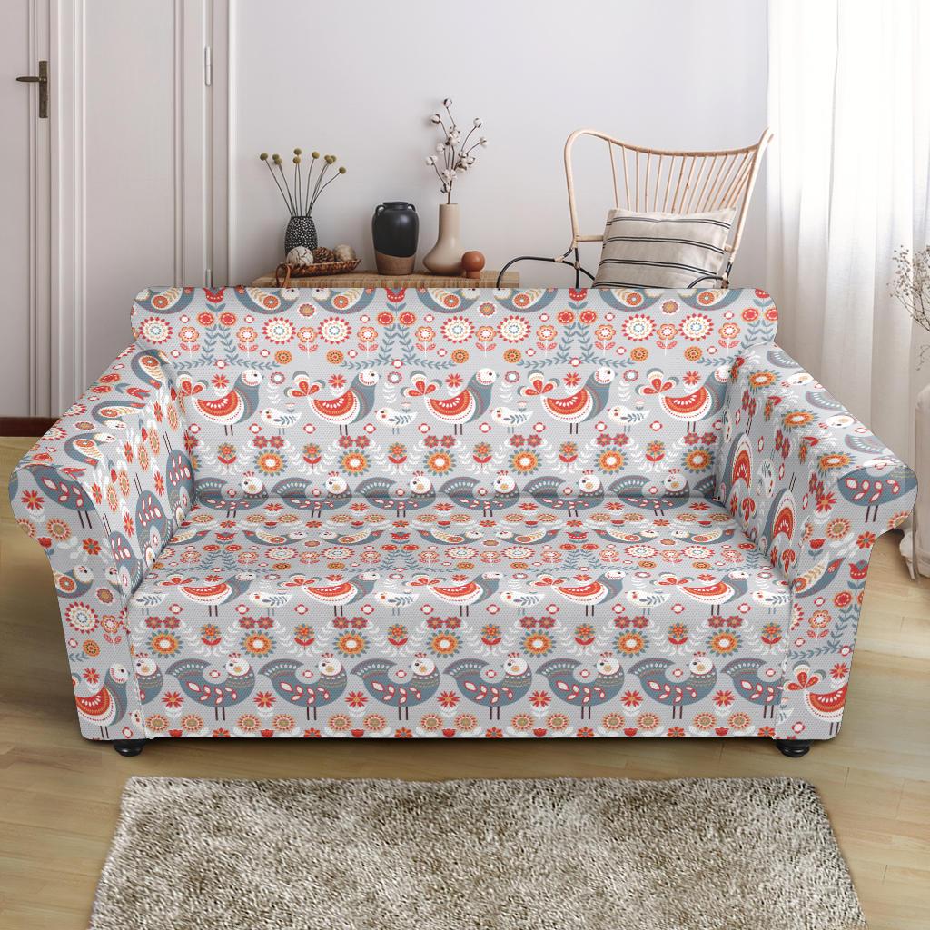 Swedish Nordic Design Print Loveseat Slipcover-JTAMIGO.COM