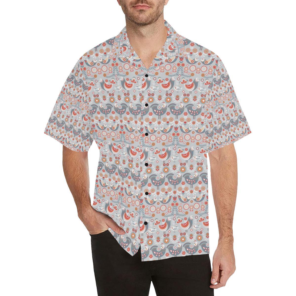Swedish Nordic Design Print Men Aloha Hawaiian Shirt