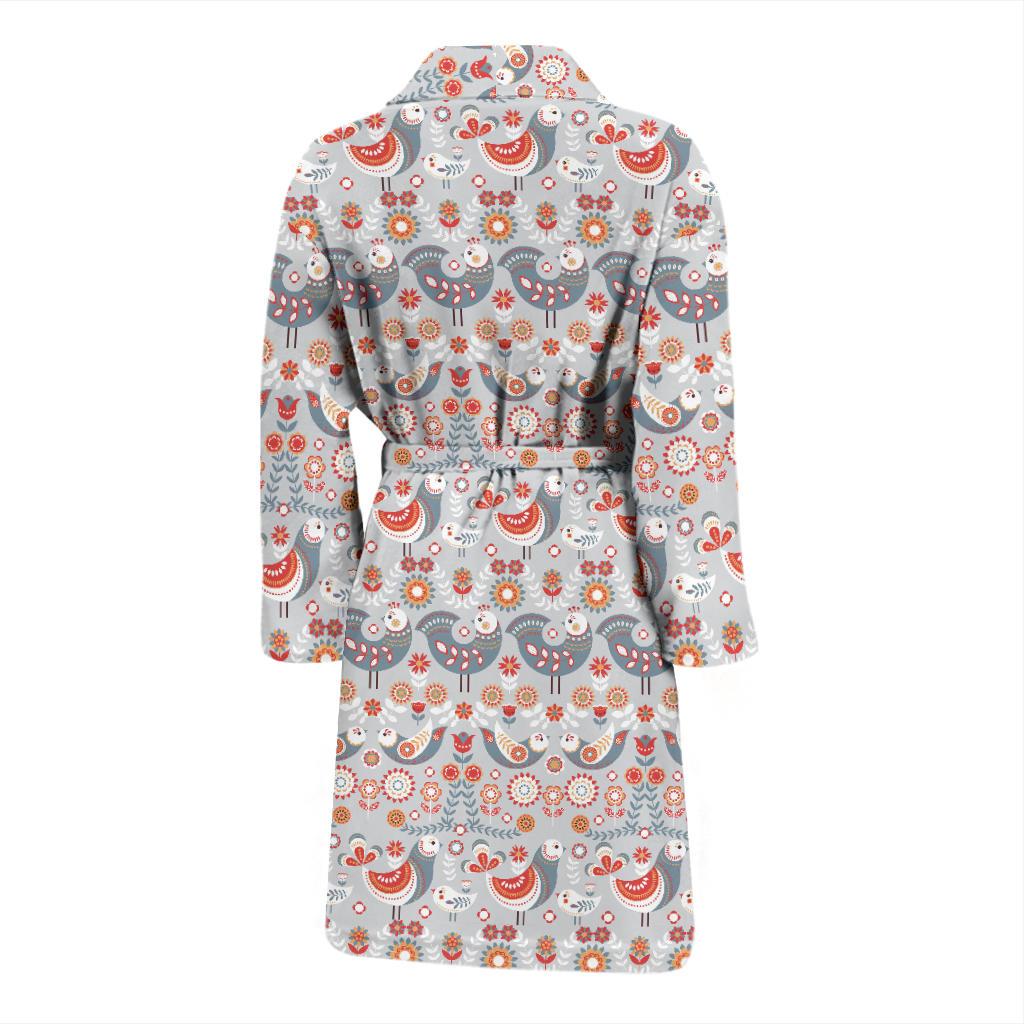 Swedish Nordic Design Print Men Bath Robe-JTAMIGO.COM