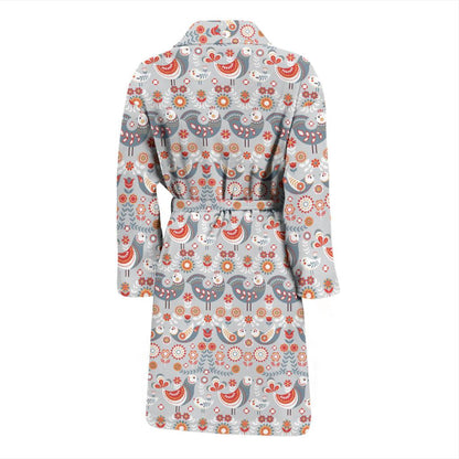 Swedish Nordic Design Print Men Bath Robe-JTAMIGO.COM