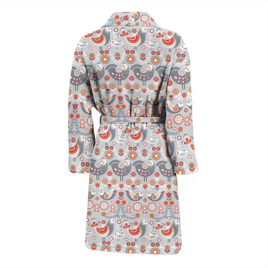 Swedish Nordic Design Print Men Bath Robe-JTAMIGO.COM