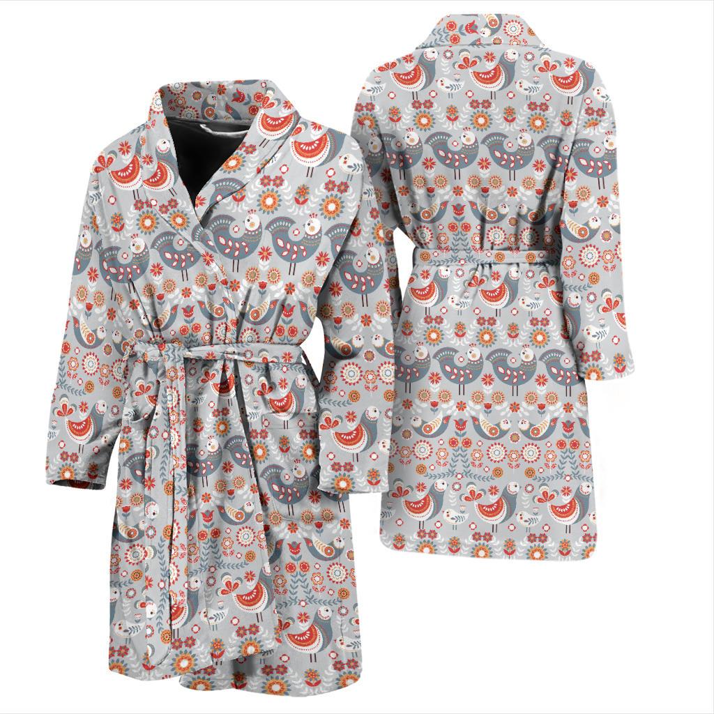 Swedish Nordic Design Print Men Bath Robe-JTAMIGO.COM