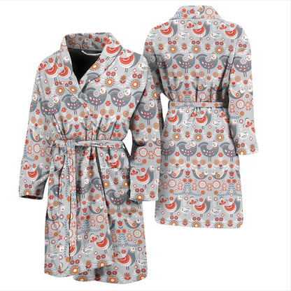 Swedish Nordic Design Print Men Bath Robe-JTAMIGO.COM