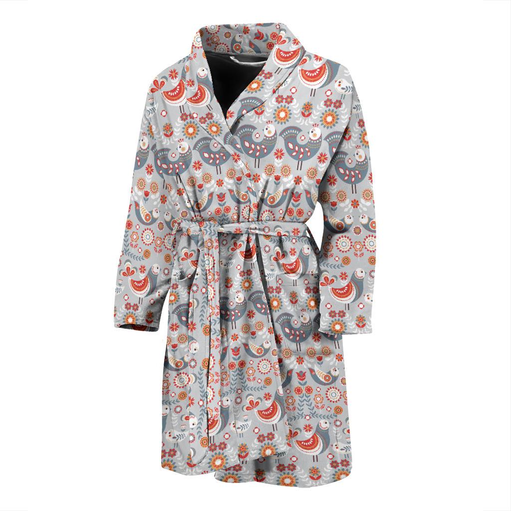 Swedish Nordic Design Print Men Bath Robe-JTAMIGO.COM