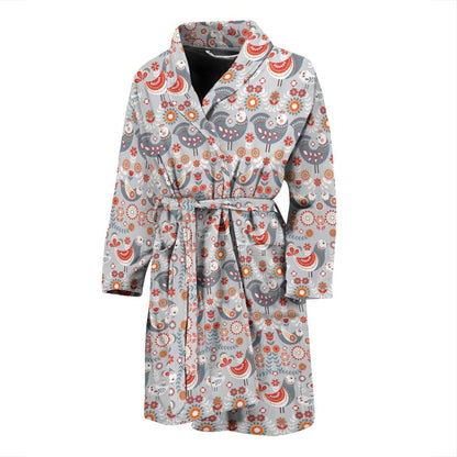 Swedish Nordic Design Print Men Bath Robe-JTAMIGO.COM