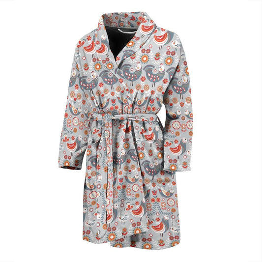 Swedish Nordic Design Print Men Bath Robe-JTAMIGO.COM