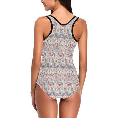 Swedish Nordic Design Print One Piece Swimsuit-JTAMIGO.COM