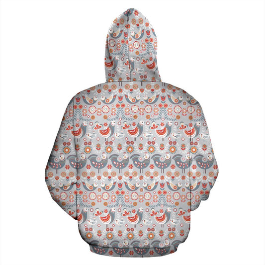 Swedish Nordic Design Print Pullover Hoodie