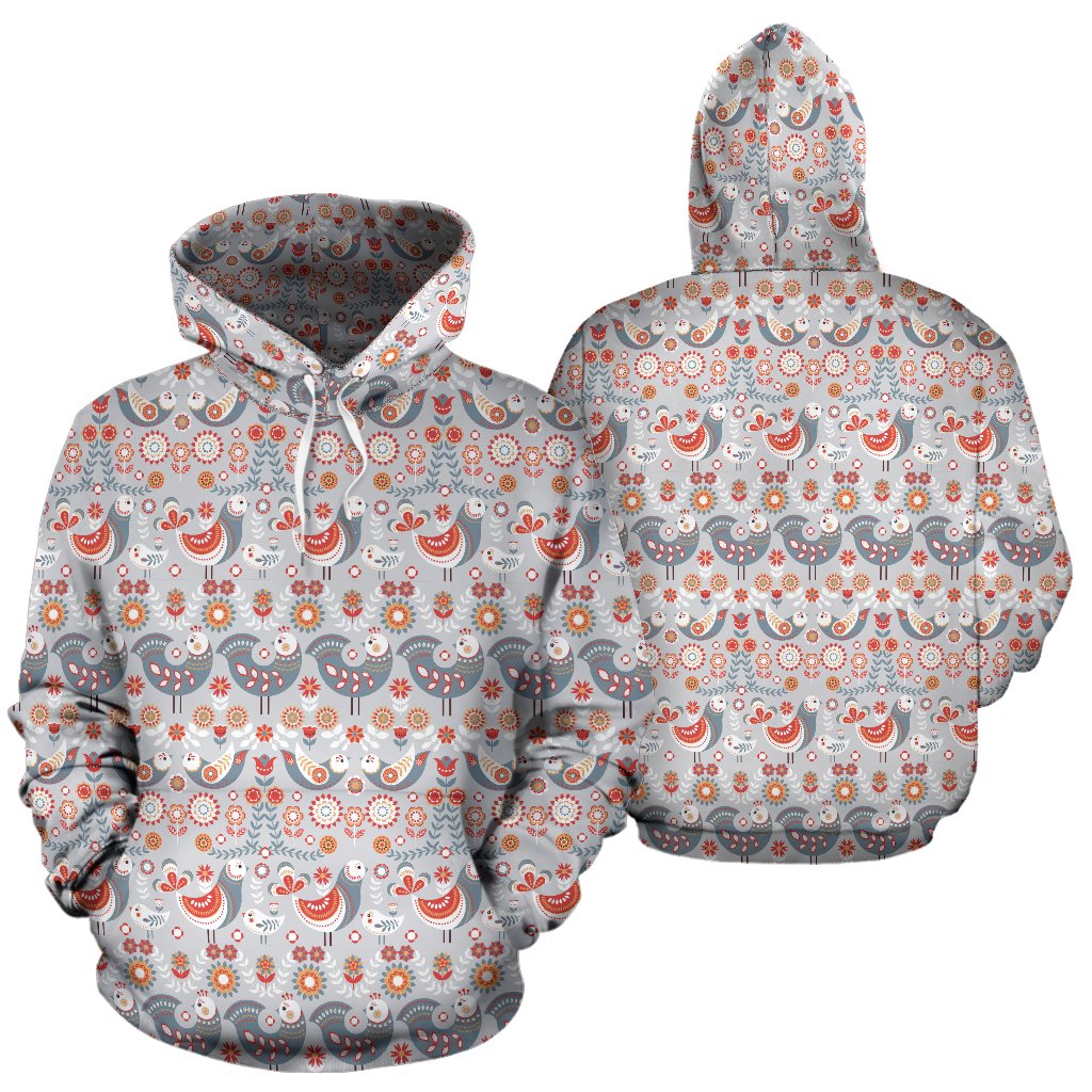 Swedish Nordic Design Print Pullover Hoodie