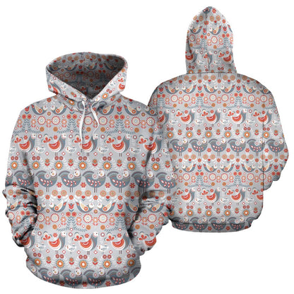 Swedish Nordic Design Print Pullover Hoodie
