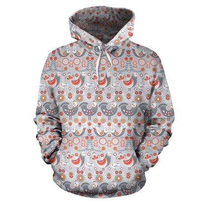 Swedish Nordic Design Print Pullover Hoodie