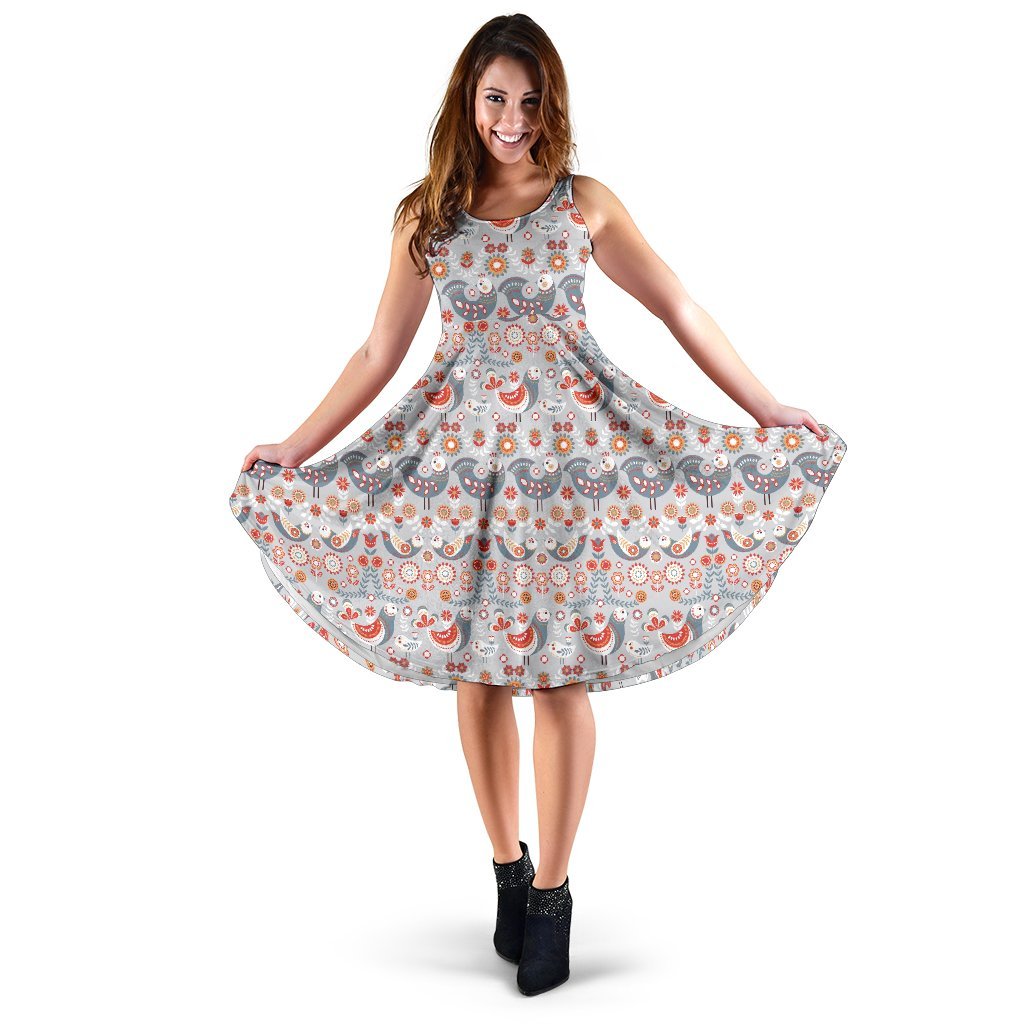 Swedish Nordic Design Print Sleeveless Dress