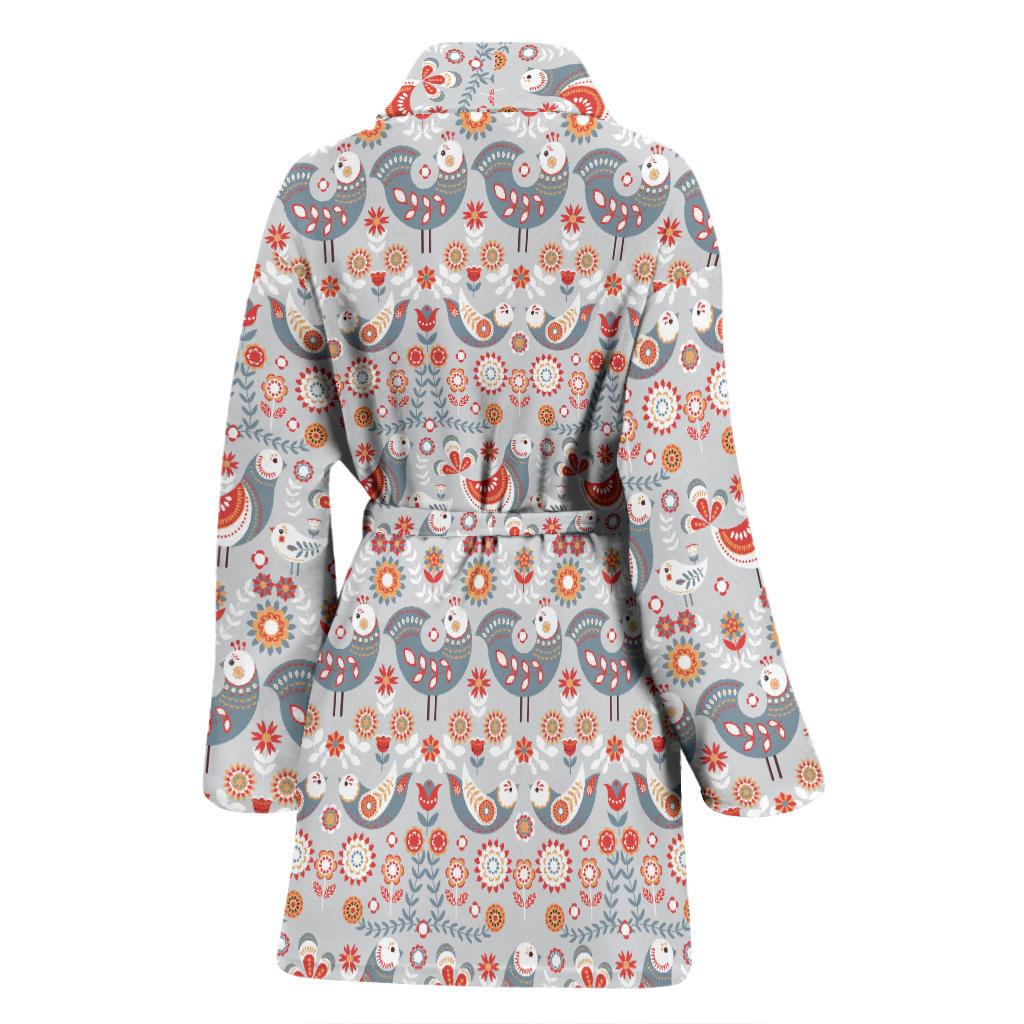 Swedish Nordic Design Print Women Bath Robe-JTAMIGO.COM