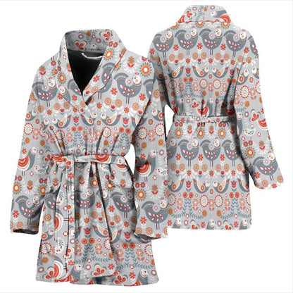Swedish Nordic Design Print Women Bath Robe-JTAMIGO.COM
