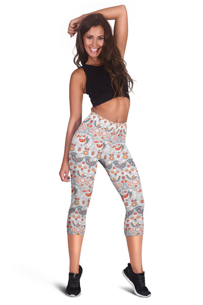 Swedish Nordic Design Print Women Capris