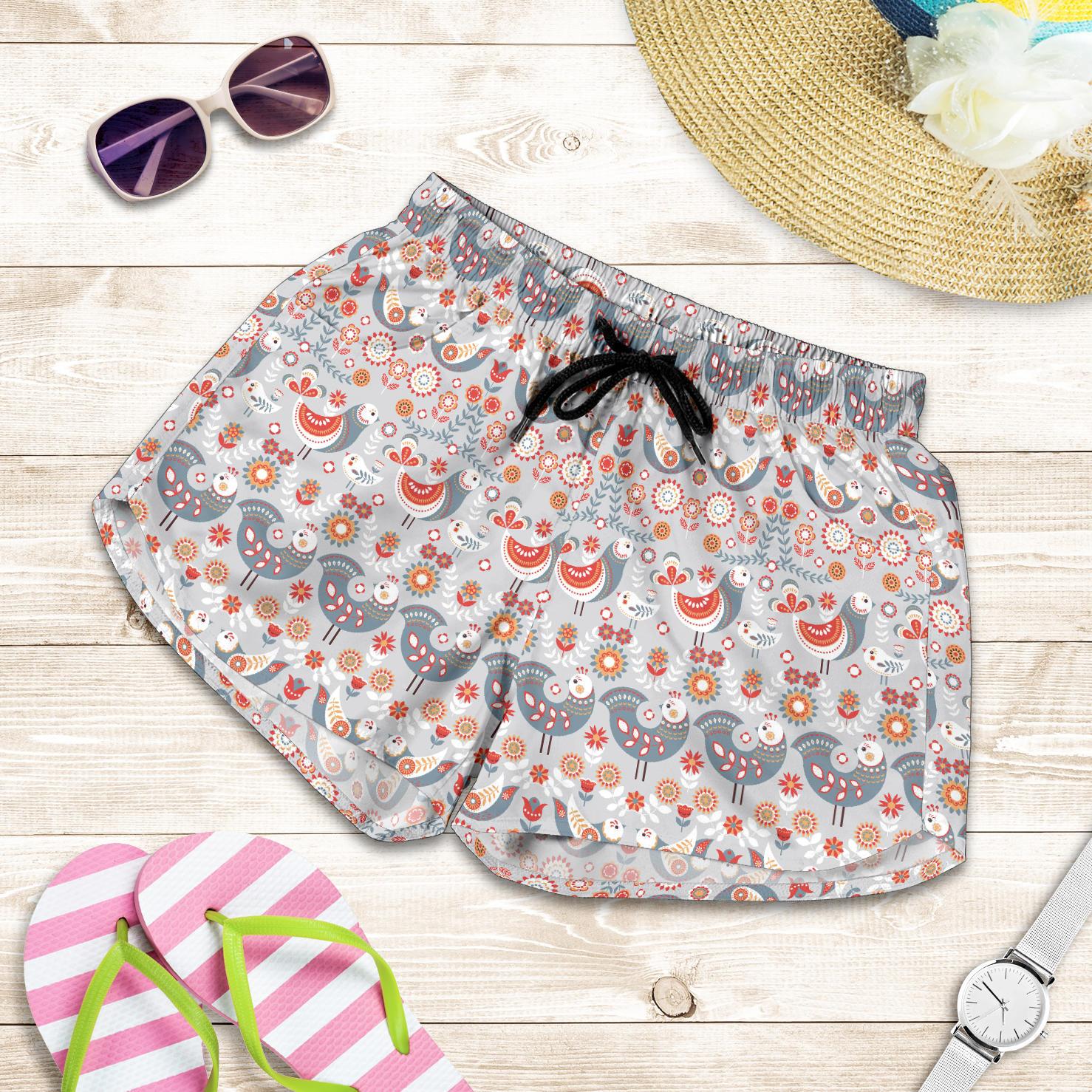 Swedish Nordic Design Print Women Shorts-JTAMIGO.COM