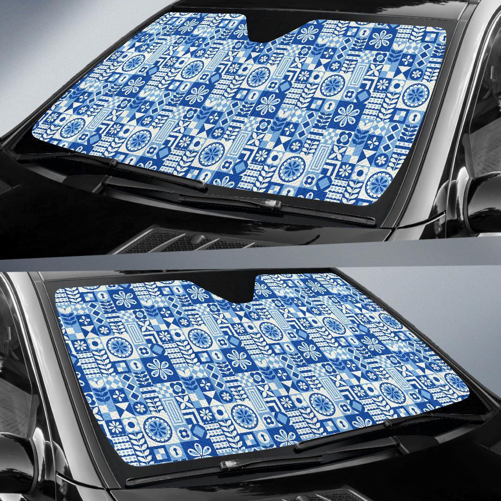 Swedish Print Pattern Car Sun Shade For Windshield
