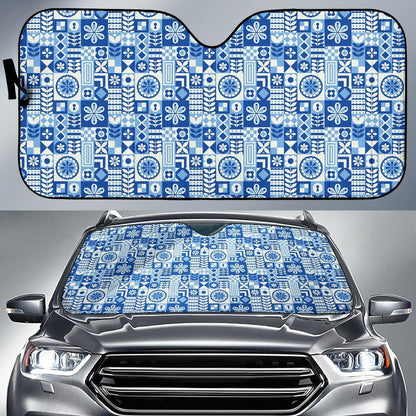 Swedish Print Pattern Car Sun Shade For Windshield