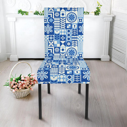 Swedish Print Pattern Dining Chair Slipcover-JTAMIGO.COM