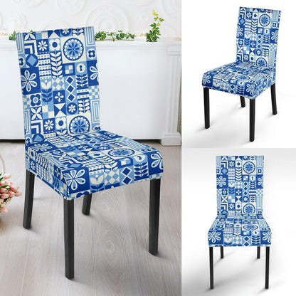 Swedish Print Pattern Dining Chair Slipcover-JTAMIGO.COM