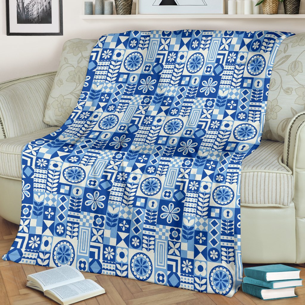 Swedish Print Pattern Fleece Blanket