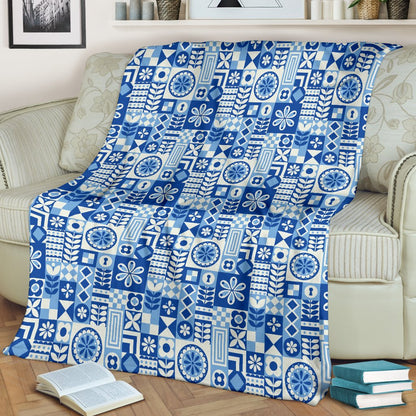 Swedish Print Pattern Fleece Blanket