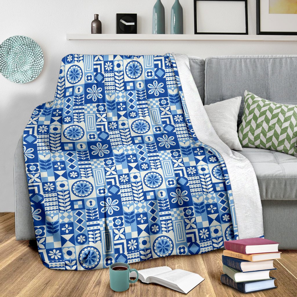 Swedish Print Pattern Fleece Blanket