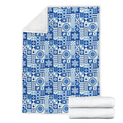 Swedish Print Pattern Fleece Blanket