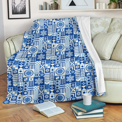 Swedish Print Pattern Fleece Blanket