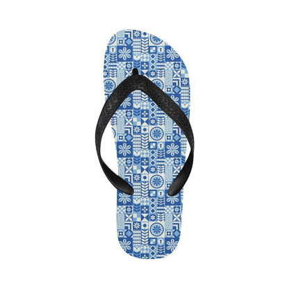 Swedish Print Pattern Flip Flops-JTAMIGO.COM