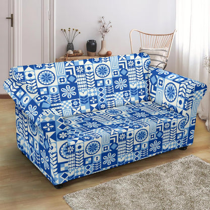 Swedish Print Pattern Loveseat Slipcover-JTAMIGO.COM